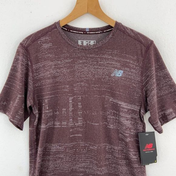 NEW BALANCE Burgundy Running Tee NWT - Picture 2 of 6